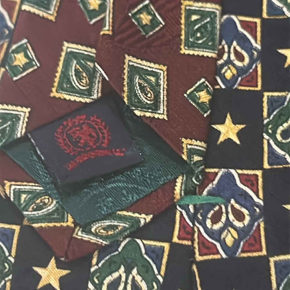 Tommy Hilfiger Silk Multicolor Patterned Tie - Picture 4 of 5